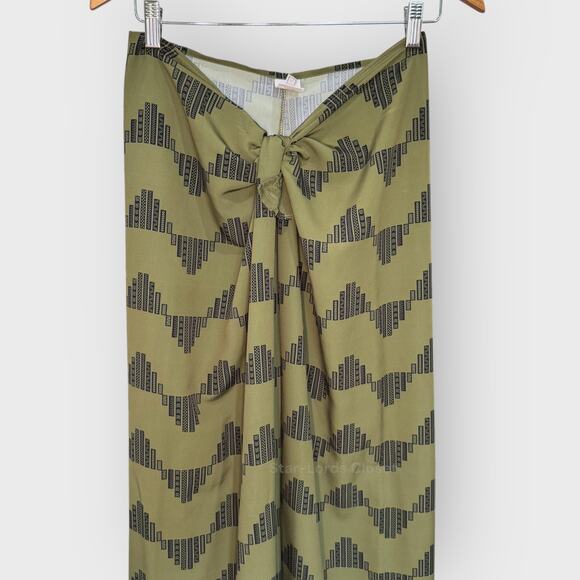 HIIH Hawaii’s Finest Green Wide Leg Pants XL Knotted Waist Beach Resortwear - Picture 4 of 7